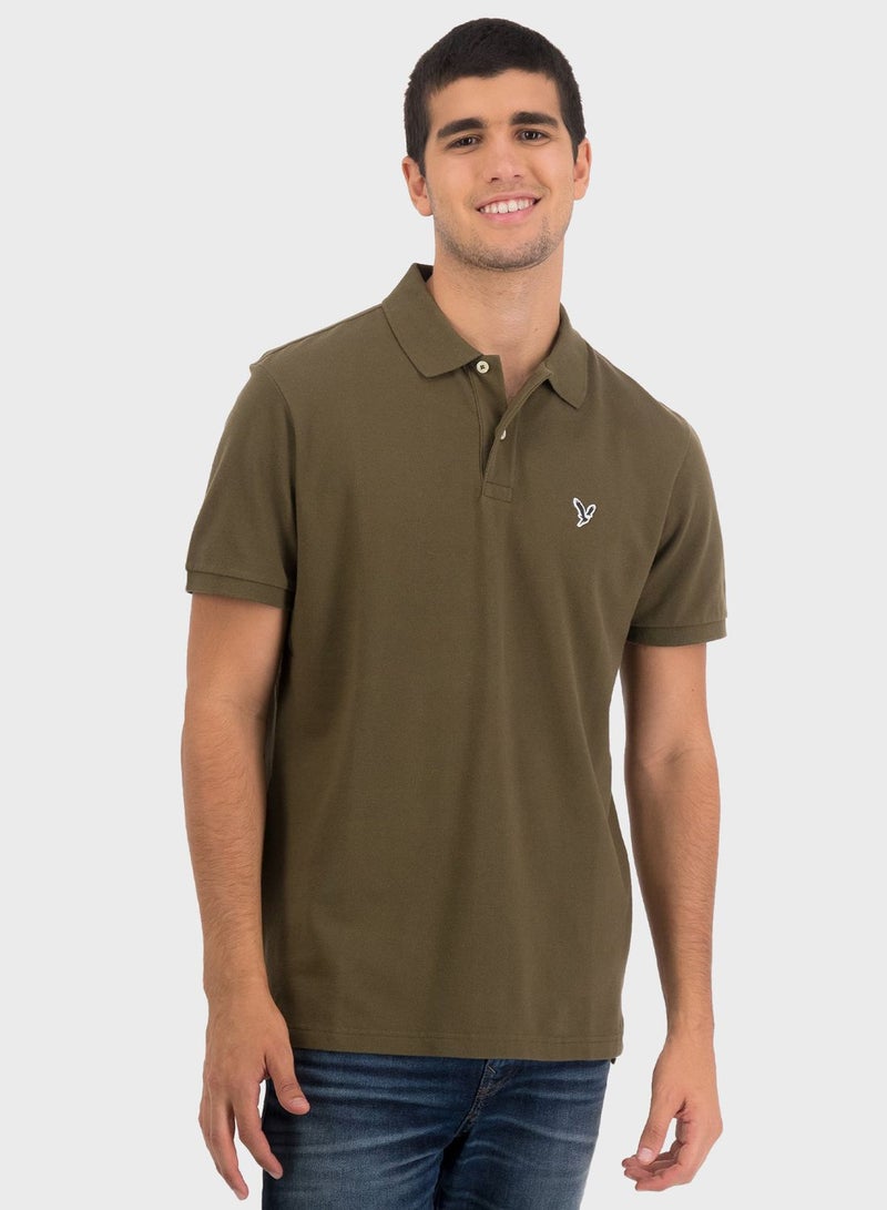 Logo Detail Short Sleeve Polo Shirt