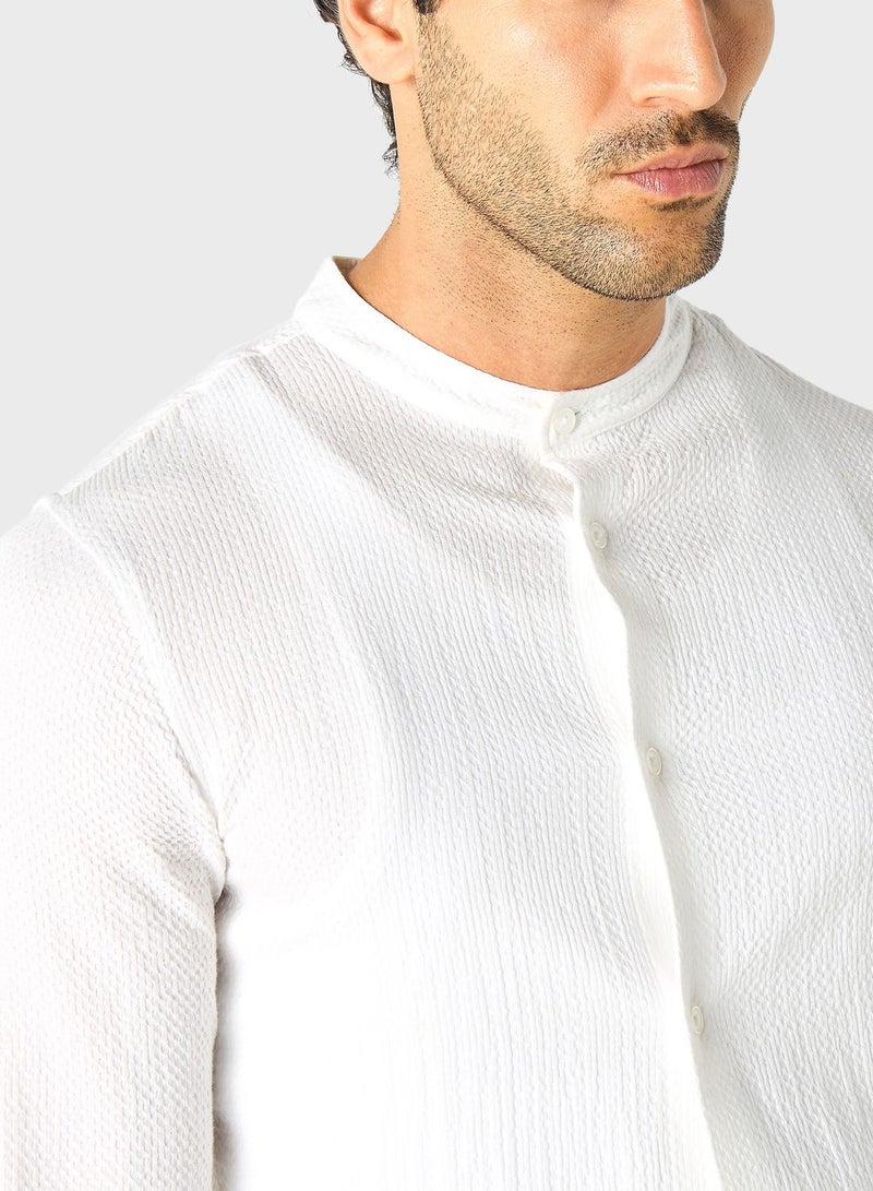 Textured Button Down Shirt