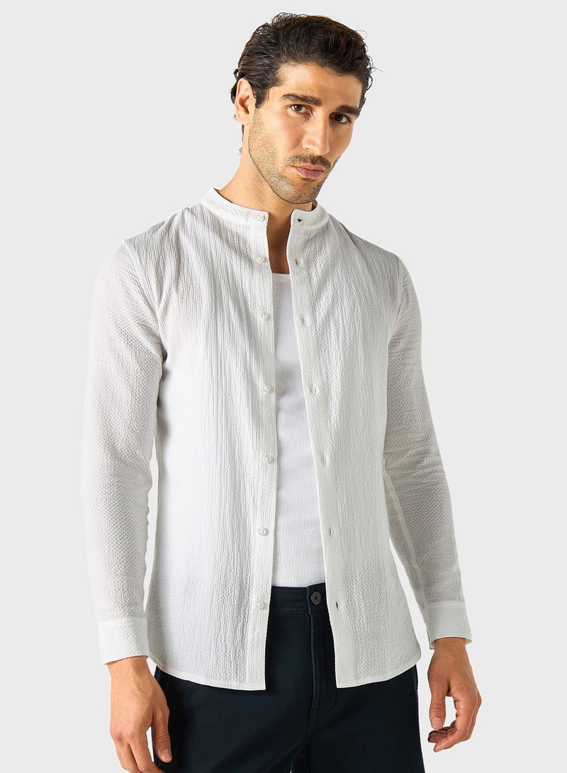 Textured Button Down Shirt