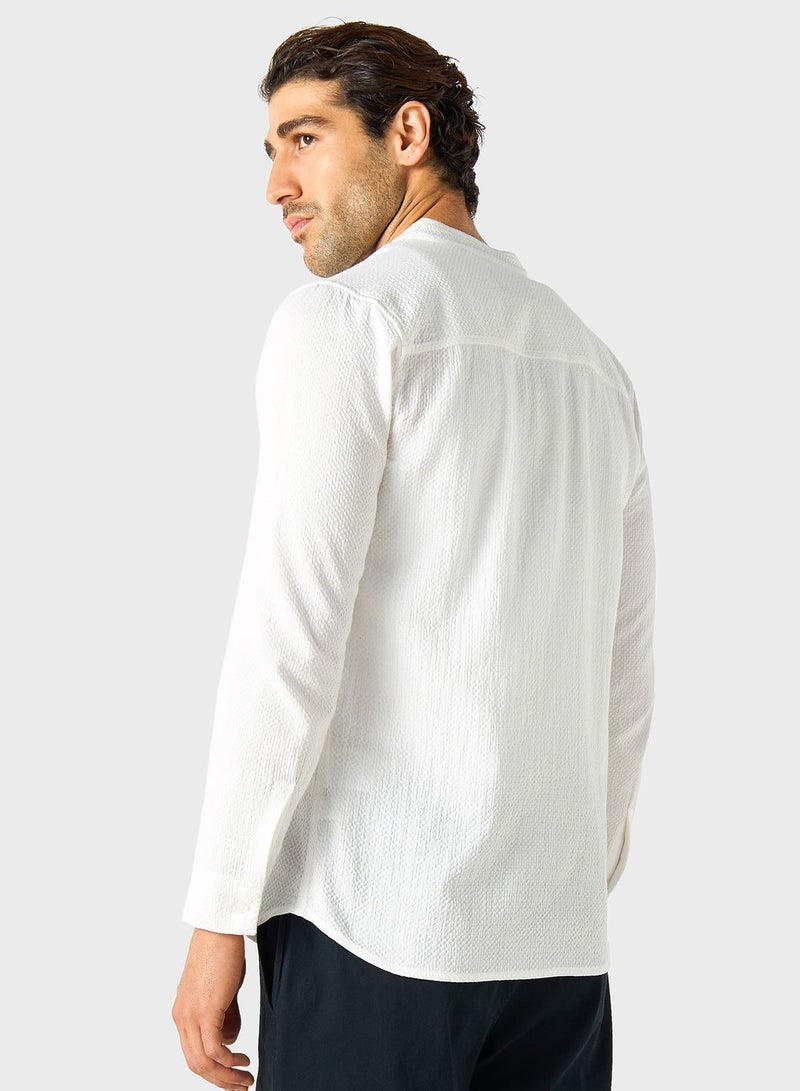 Textured Button Down Shirt