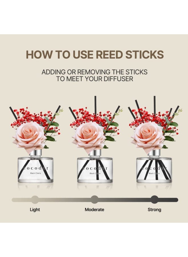 Cocod Or Cocodor Rose Flower Reed Diffuser Black Cherry 6.7Oz 200Ml 1 Pack Reed Diffuser Reed Diffuser Set Oil Diffuser And Reed Diffuser Sticks Home Decor And Office Decor Fragrance And Gifts