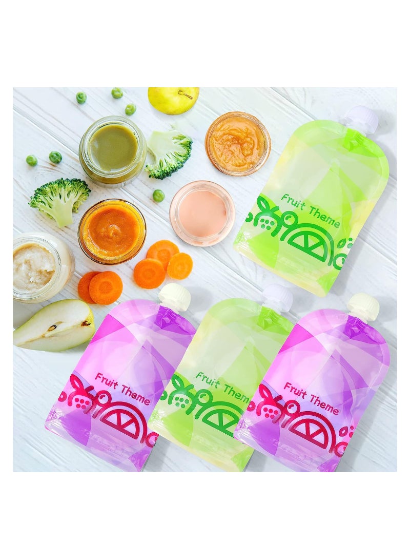 Baby Food Maker, with 4pcs reusable pouches for Toddlers Baby, Portable Baby Food Pouches Refillable Kit, with Bottom Double Lock Zipper, for Applesauce Yogurt Smoothie