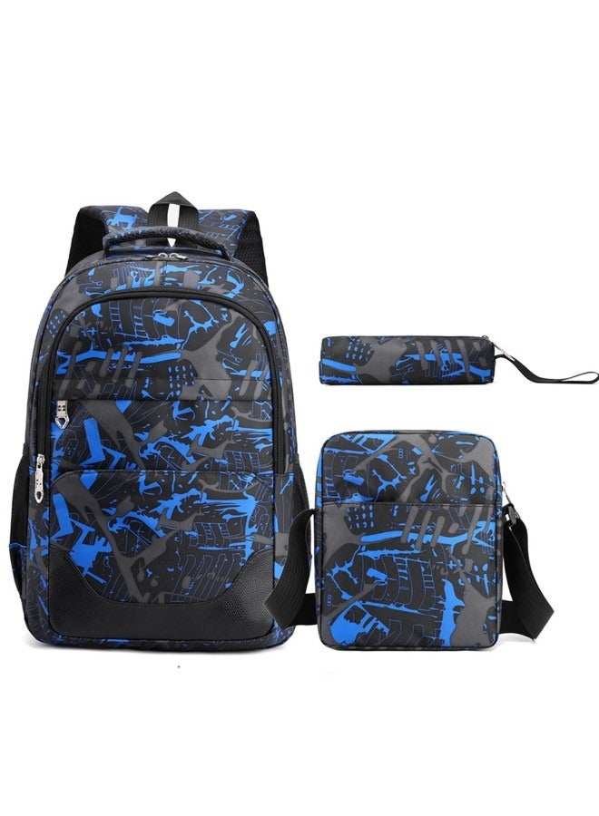3Pcs School Bags,Children School Backpack,School Bags for Teenagers,Large Capacity Backpack,Waterproof Backpacks,3 in 1 School Bag,Lunch Bag and Pencil Case