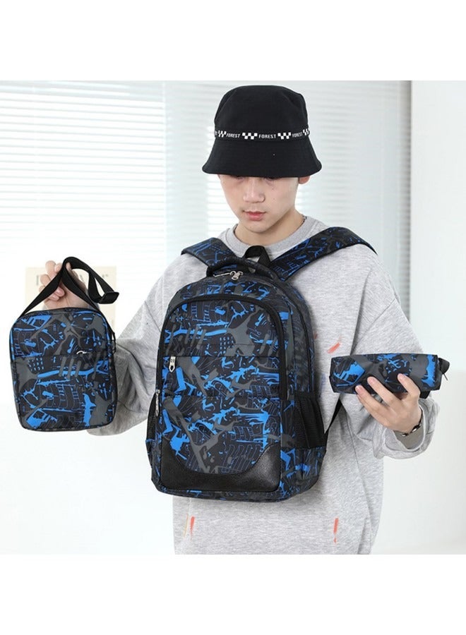 3Pcs School Bags,Children School Backpack,School Bags for Teenagers,Large Capacity Backpack,Waterproof Backpacks,3 in 1 School Bag,Lunch Bag and Pencil Case