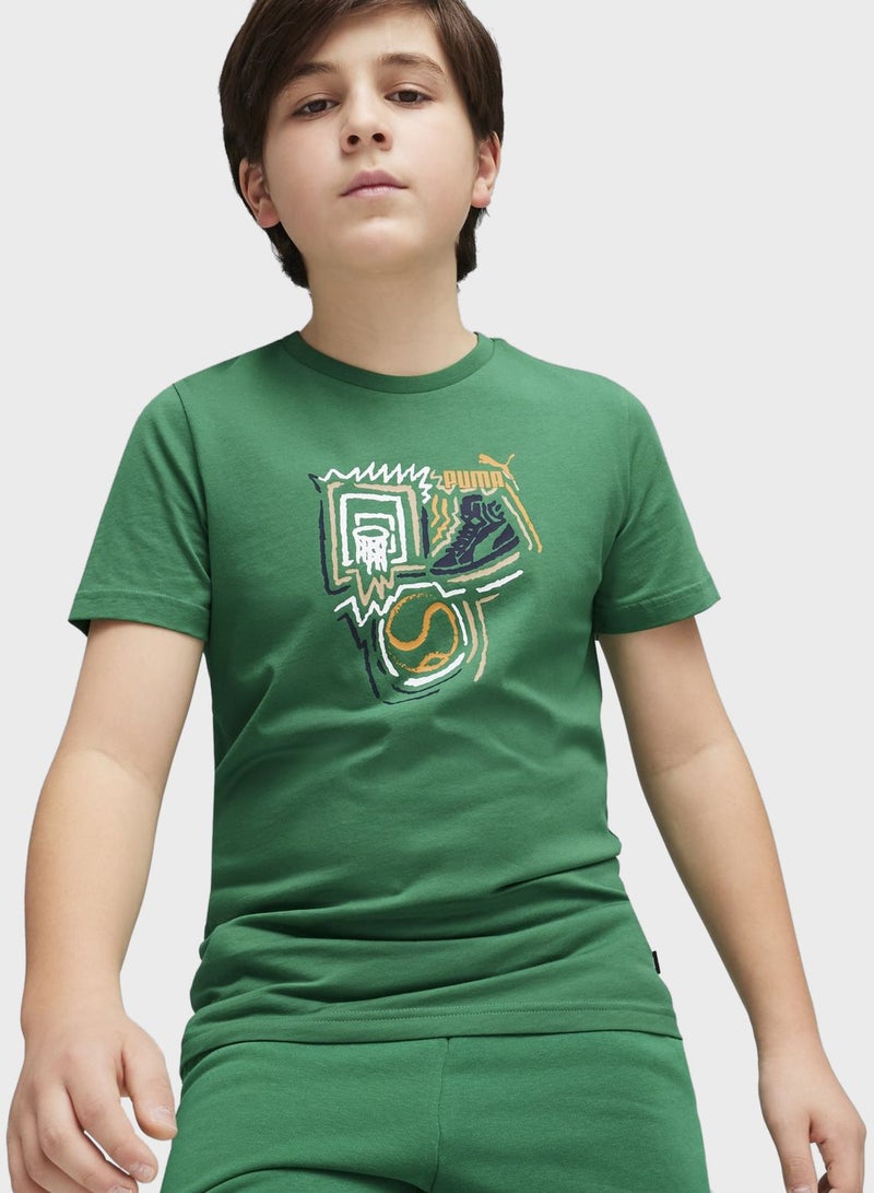 Kids Graphics Year Of Sports T-Shirt