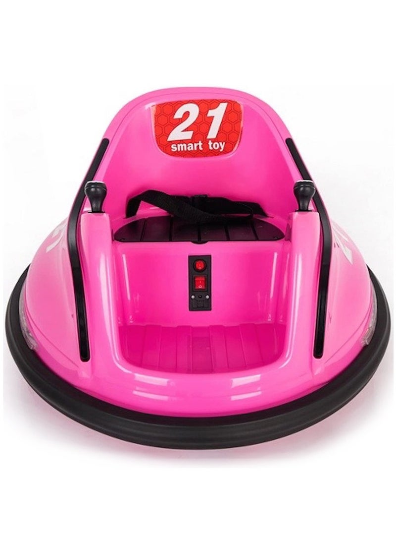 Kids Electric Rideon Drift Toy Bumber Car Swing Style With Led Lighting Joystick Control Indoor And Outdoor Ride on Drifting Car Best For Kids - Pink