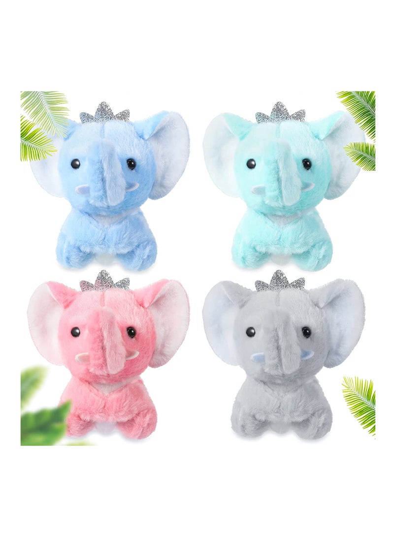 Mini Elephant Baby Stuff Animal Plush Toys SYOSI 4 Inch Small Stuffed Animal Elephant Dolls for Boys and Girls Birthday Party Favors Decoration Goodie Bag Fillers Gift Exchange