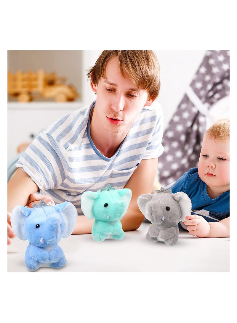 Mini Elephant Baby Stuff Animal Plush Toys SYOSI 4 Inch Small Stuffed Animal Elephant Dolls for Boys and Girls Birthday Party Favors Decoration Goodie Bag Fillers Gift Exchange