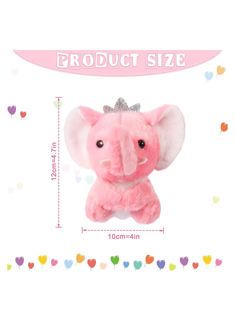 Mini Elephant Baby Stuff Animal Plush Toys SYOSI 4 Inch Small Stuffed Animal Elephant Dolls for Boys and Girls Birthday Party Favors Decoration Goodie Bag Fillers Gift Exchange