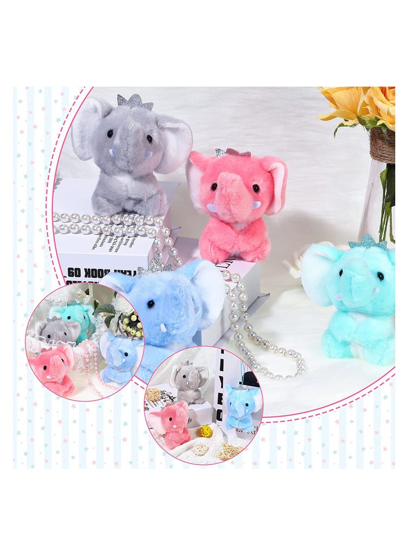 Mini Elephant Baby Stuff Animal Plush Toys SYOSI 4 Inch Small Stuffed Animal Elephant Dolls for Boys and Girls Birthday Party Favors Decoration Goodie Bag Fillers Gift Exchange