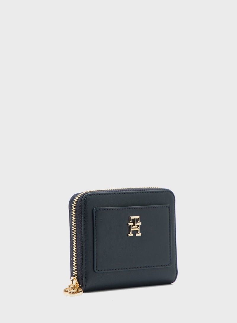 Logo Detailed Long Zip Around Wallets