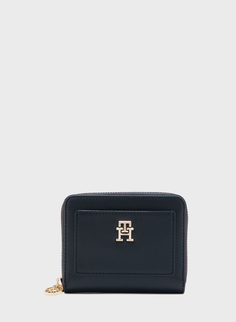 Logo Detailed Long Zip Around Wallets