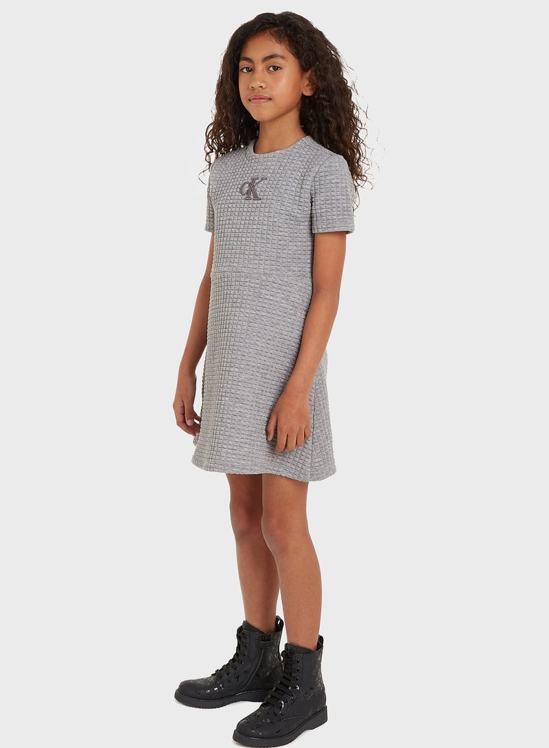 Kids Logo Quilted Midi Dress