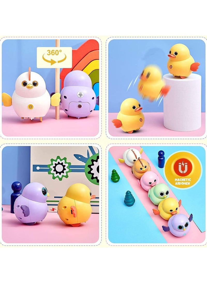 Swinging Chicken Toy, 6 Pcs Electric Walking Animal Walking Chick Team, Funny Swing Squad Can Fixed-Point Toddler Toys for Kids, Children, Toddler