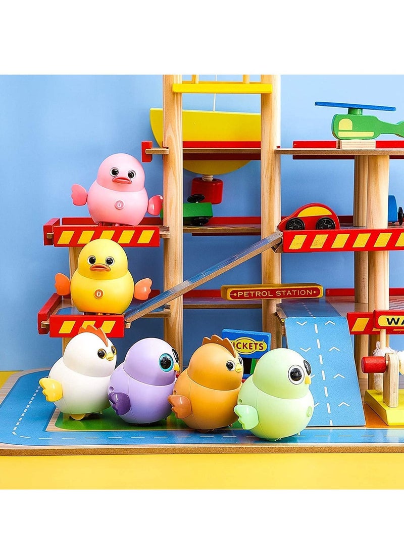 Swinging Chicken Toy, 6 Pcs Electric Walking Animal Walking Chick Team, Funny Swing Squad Can Fixed-Point Toddler Toys for Kids, Children, Toddler