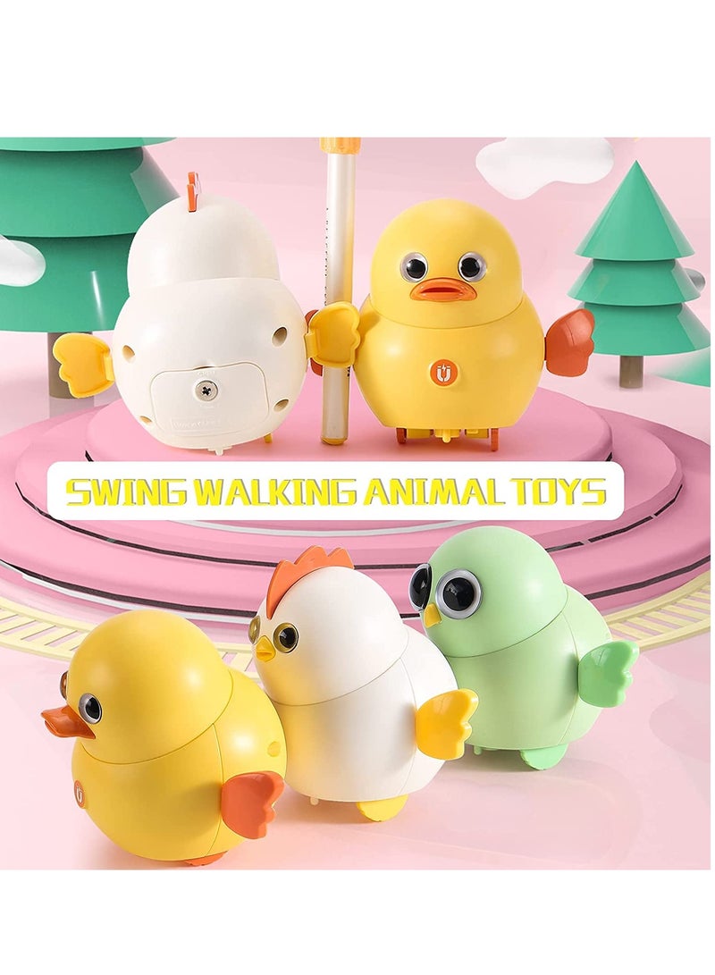 Swinging Chicken Toy, 6 Pcs Electric Walking Animal Walking Chick Team, Funny Swing Squad Can Fixed-Point Toddler Toys for Kids, Children, Toddler