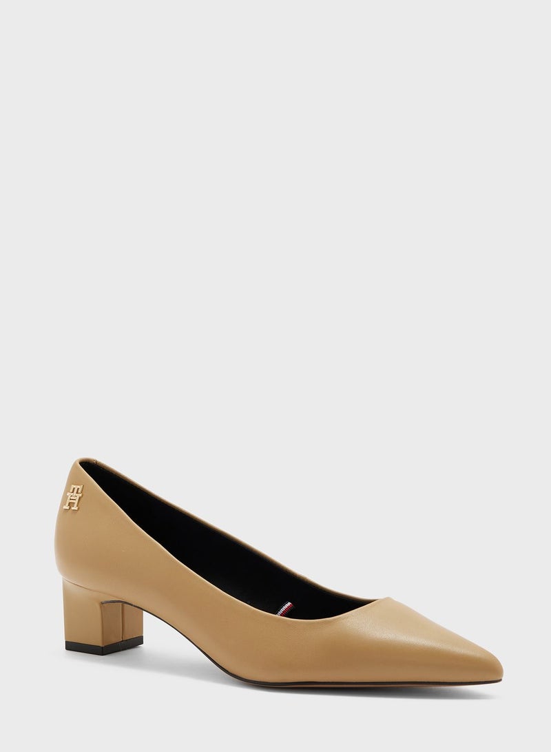 Pointed Toe Mid Heel Pumps