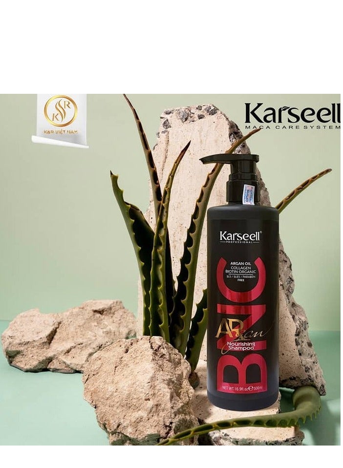 KARSEELL ARGAN OIL COLLAGEN BIOTIN ORGANIC NOURISHING SHAMPOO 500 ML