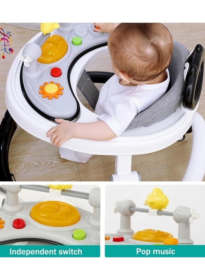 Baby Walker,Baby Walker Foldable,Foldable Height Adjustable Baby Walker with Wheels, Infant Toddler Walker, Anti-Fall Baby Walkers and Activity Center Bouncer Combo,for Boys and Girls