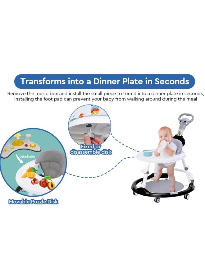 Baby Walker,Baby Walker Foldable,Foldable Height Adjustable Baby Walker with Wheels, Infant Toddler Walker, Anti-Fall Baby Walkers and Activity Center Bouncer Combo,for Boys and Girls