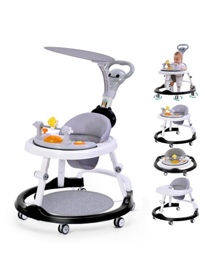 Baby Walker,Baby Walker Foldable,Foldable Height Adjustable Baby Walker with Wheels, Infant Toddler Walker, Anti-Fall Baby Walkers and Activity Center Bouncer Combo,for Boys and Girls