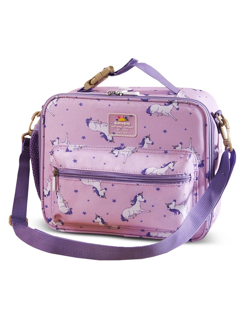 Lunch Bag With Shoulder Strap - Unicorn Purple