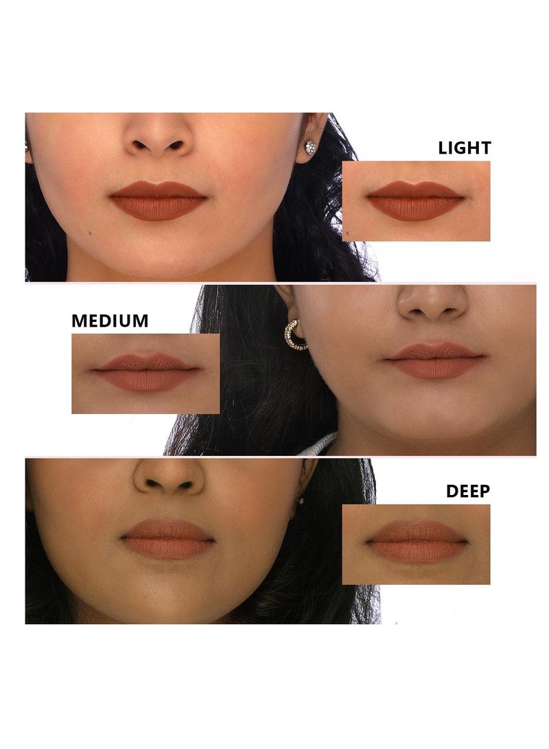 Lipstick Ceramides   Hyaluronic Acid   Airbrushed Finish  Long Lasting  100% Vegan and Cruelty Free    She's All Tan  123  Brown