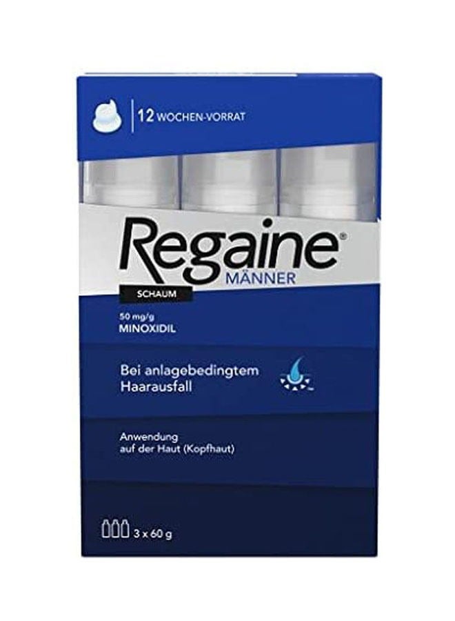 3-Piece Minoxidil Hair Regrowth Treatment Foam Set 3x73ml