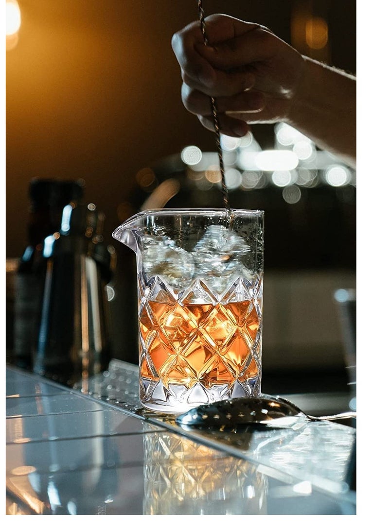 Bar Co ck ta il Mixing Glass, Seamless Co ck ta il Pitcher for Stirred Co ck ta il with Weighted Bottom, Old Fashioned Bartender Accessory and Tool   18oz 500ml
