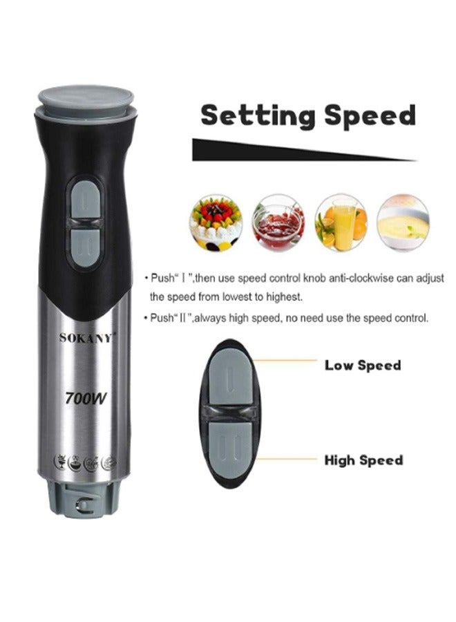 Hand Blender Whisk Powerful 700 Watt Stick Blender Hand Mixer Set with Stainless Steel Shaft and Blade