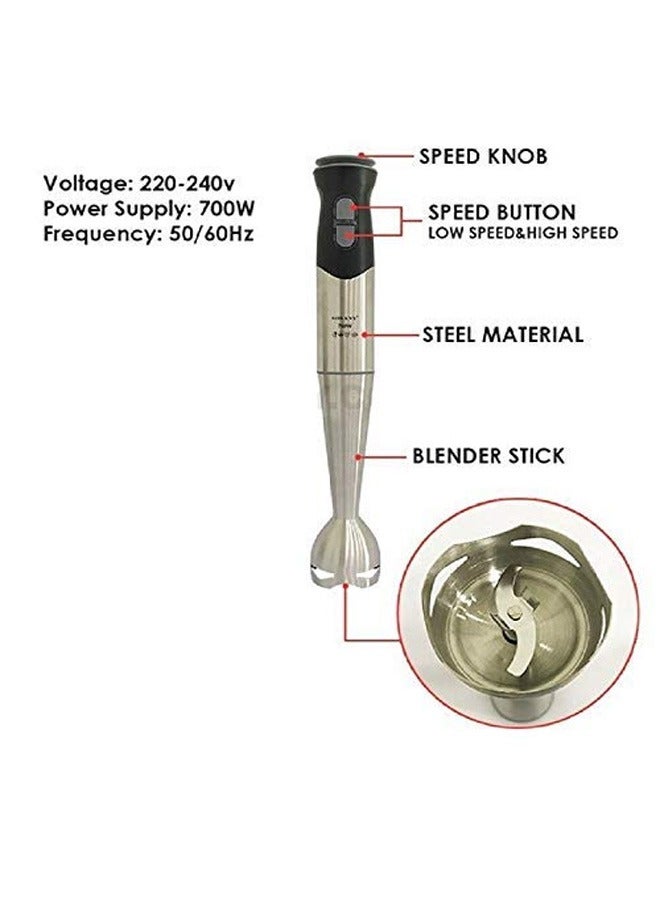 Hand Blender Whisk Powerful 700 Watt Stick Blender Hand Mixer Set with Stainless Steel Shaft and Blade