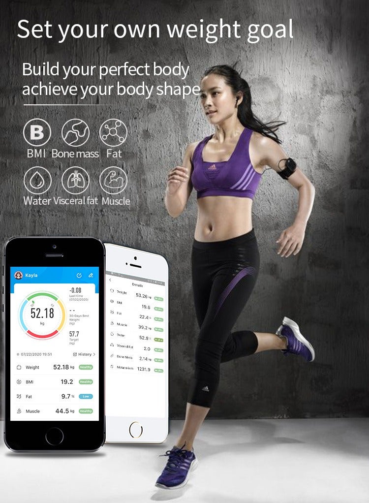 Smart Bluetooth Body Weight Scale, Digital Home Health Scale with Body Fat Measurement and APP Integration