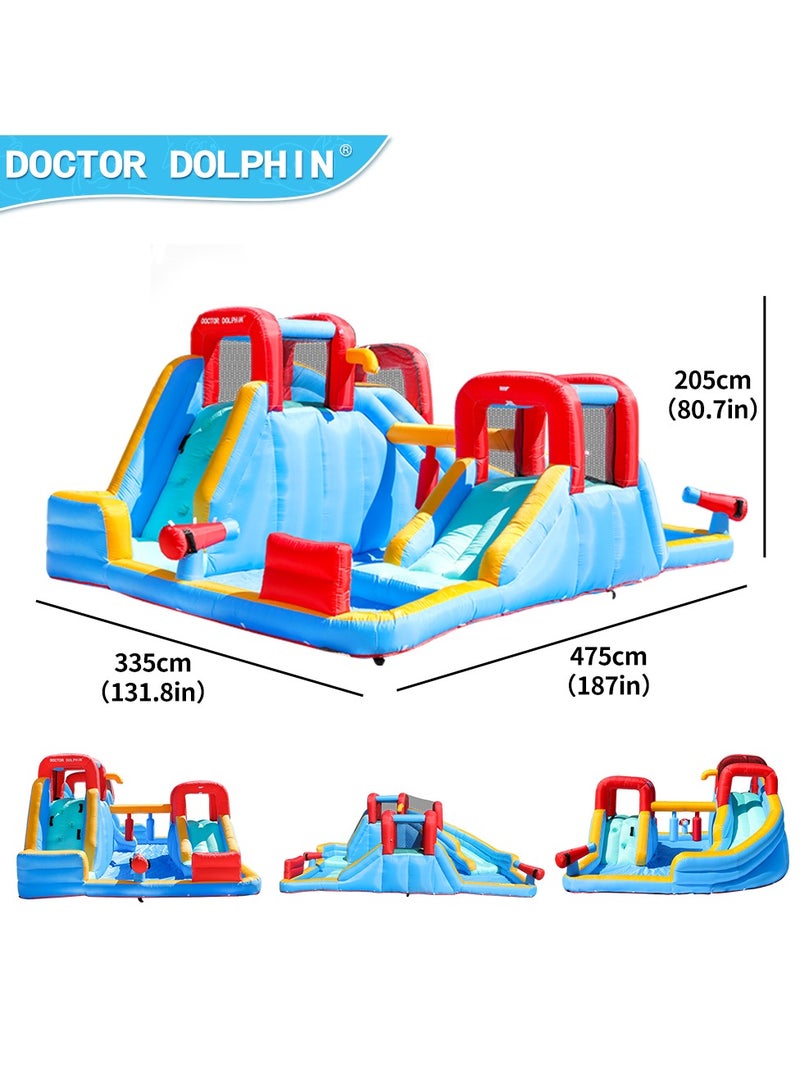 Doctor Dolphin Inflatable Bounce House with Water Slide, Water Blower and Air Blower 73033