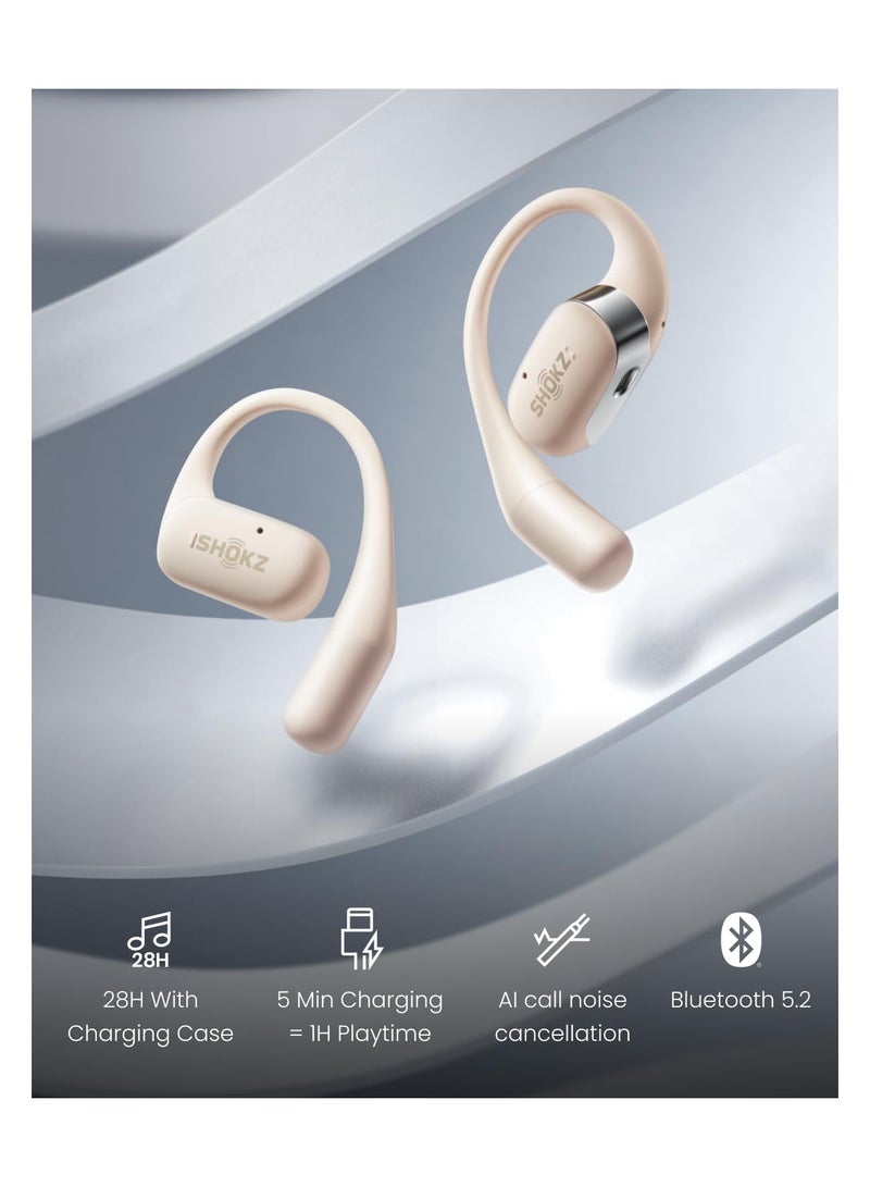 OpenFit - Open-Ear True Wireless Bluetooth Headphones With Microphone Beige