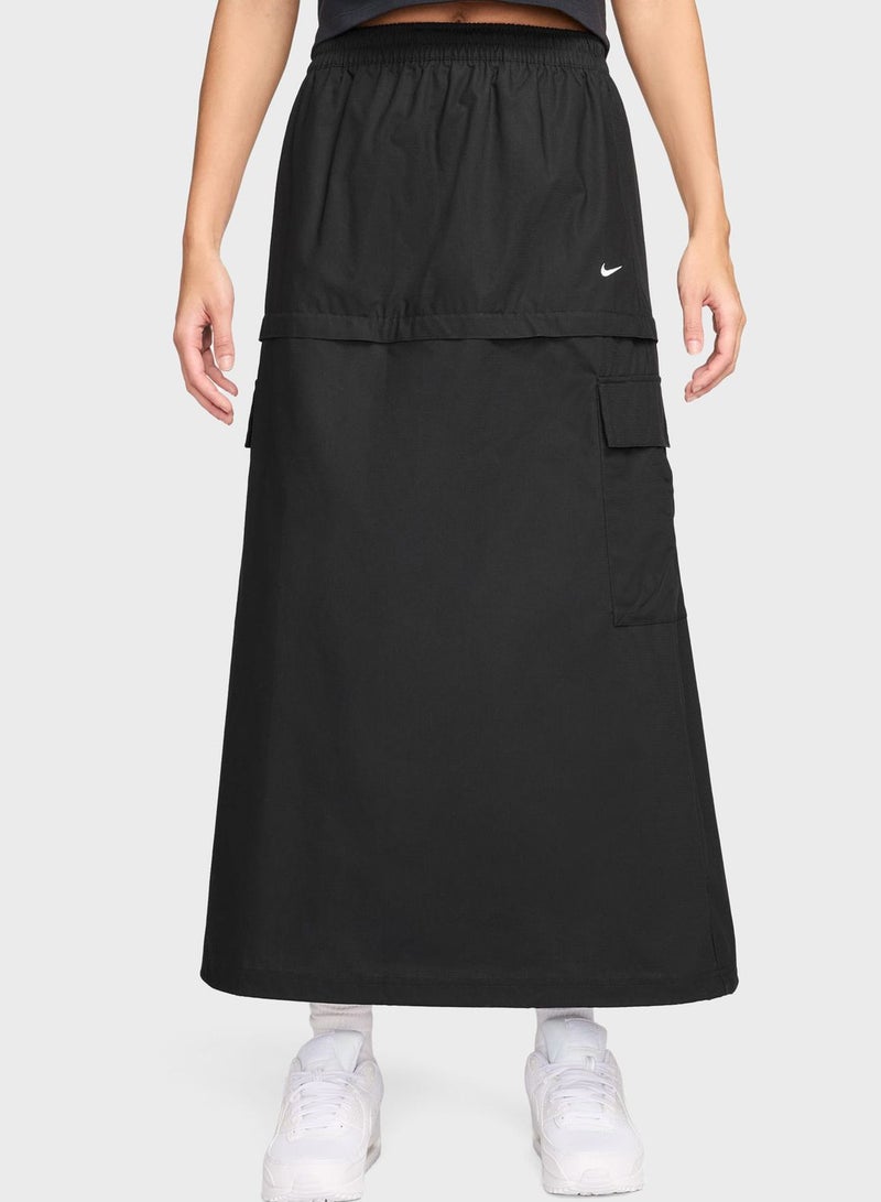 Nsw Essential Woven Midrise Cargo Middi Skirt