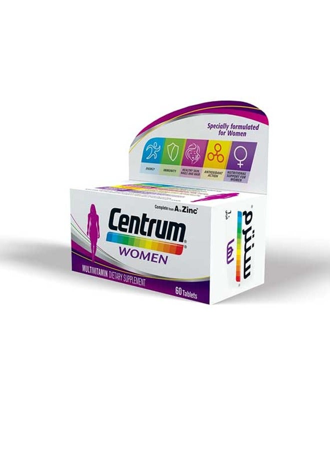 Women Multivitamin 60 Tablets Dietary Supplement: Comprehensive Support from A to Zinc