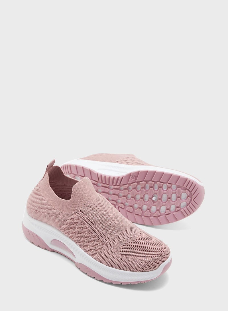 Breathable Knit Slip On Sneakers