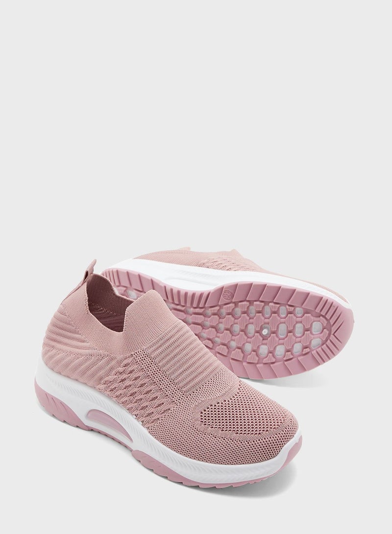 Breathable Knit Slip On Sneakers