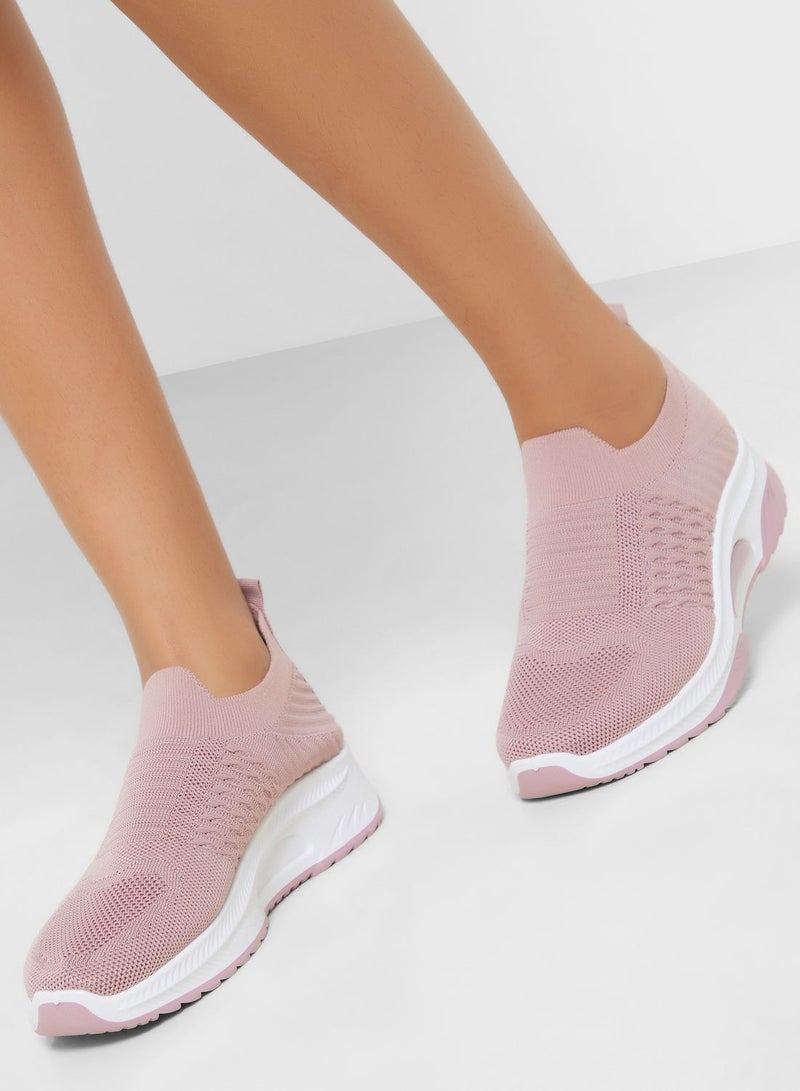 Breathable Knit Slip On Sneakers