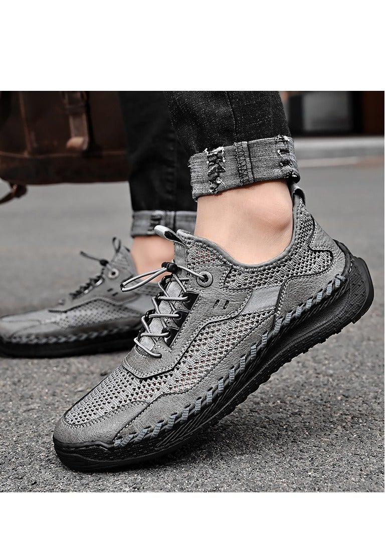 Men's Mesh Shoes, Breathable Sports And Leisure Shoes, Leather Shoes