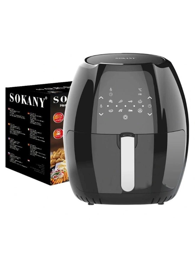 Digital Air Fryer 8L with Digital Touch, 1800 Watt Oil-Free Healthy Air Frying Pan SK-8014