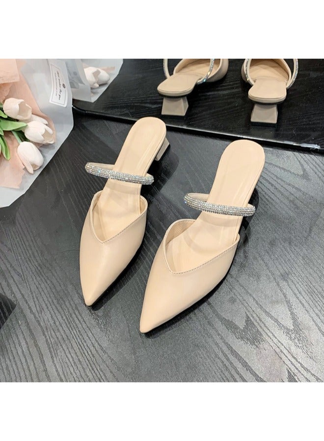 Ladies footwear Elegant Women’s Pointed Toe Simple Square Women