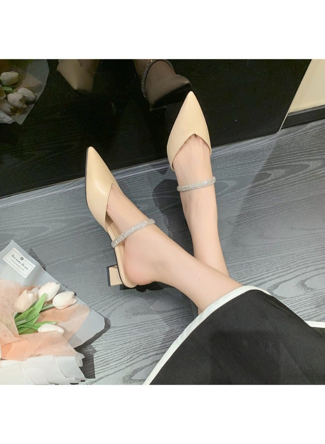 Ladies footwear Elegant Women’s Pointed Toe Simple Square Women