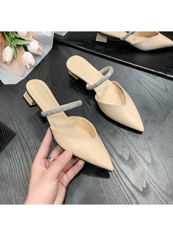 Ladies footwear Elegant Women’s Pointed Toe Simple Square Women