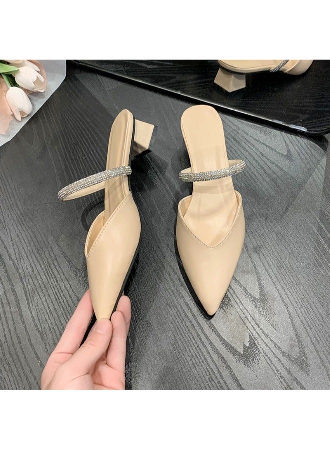 Ladies footwear Elegant Women’s Pointed Toe Simple Square Women