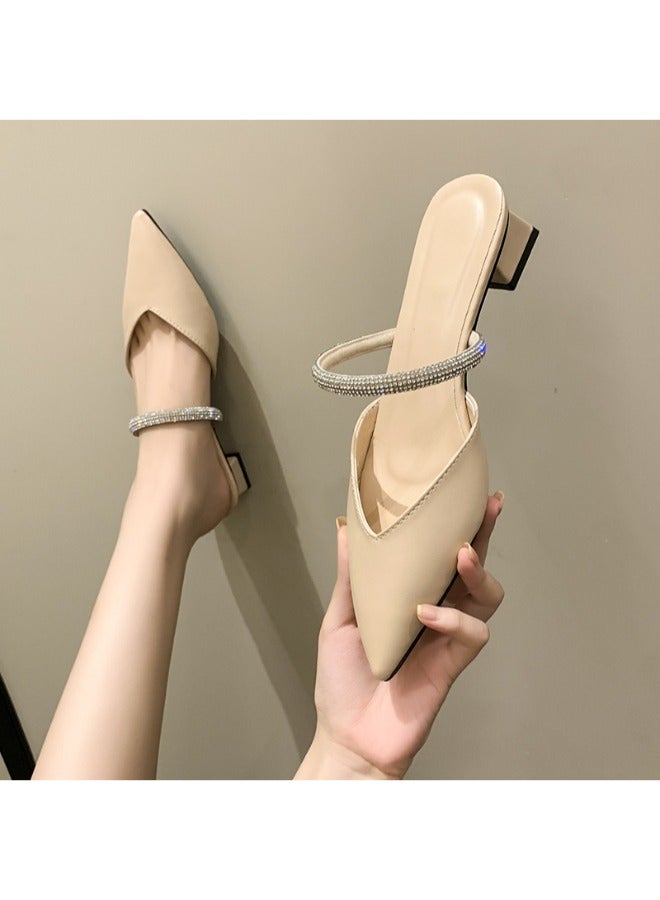 Ladies footwear Elegant Women’s Pointed Toe Simple Square Women
