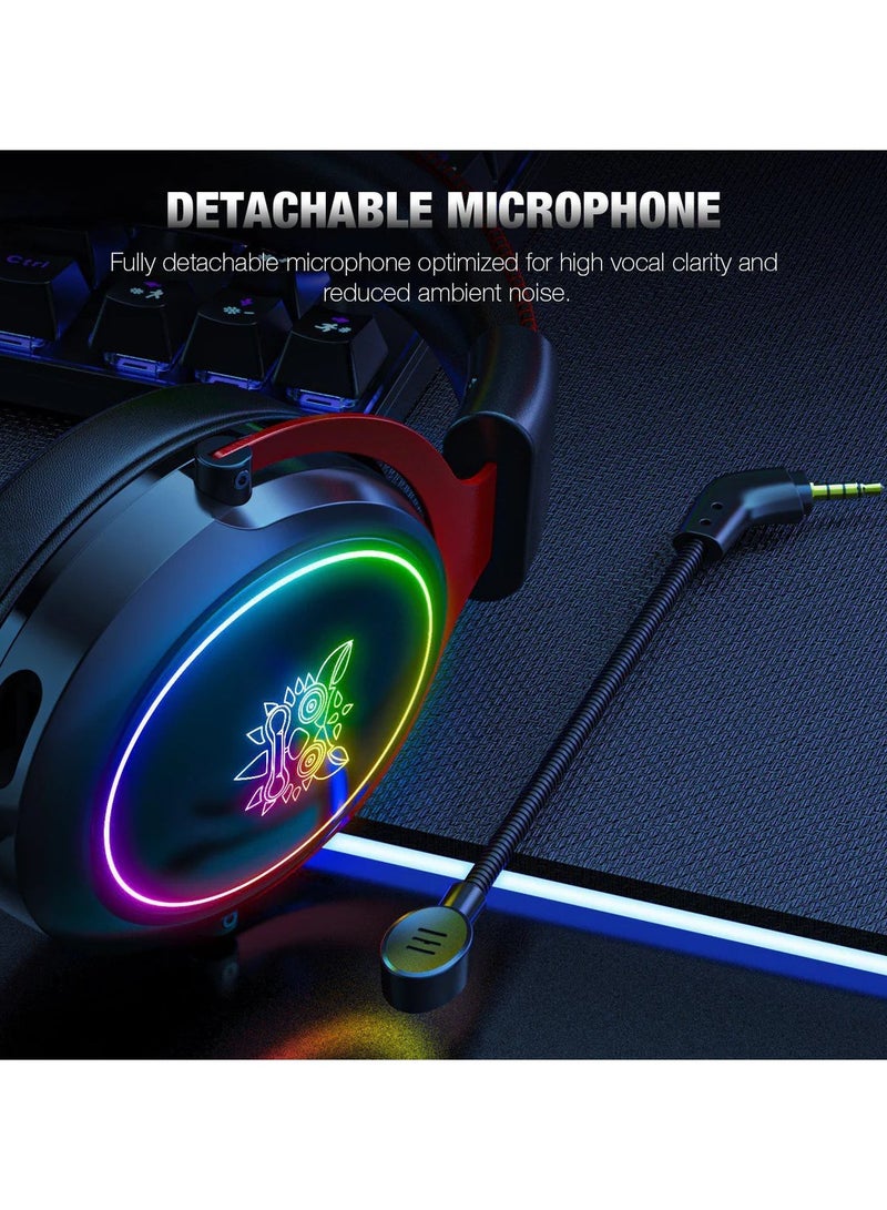 ONIKUMA X10 RGB Wired Gaming Headset With Detachable Mic