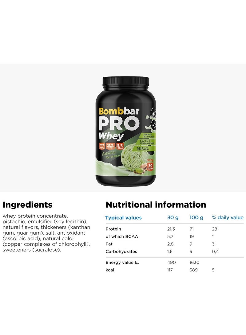 Premium Whey Protein 900g Pistachio Ice Cream Flavor