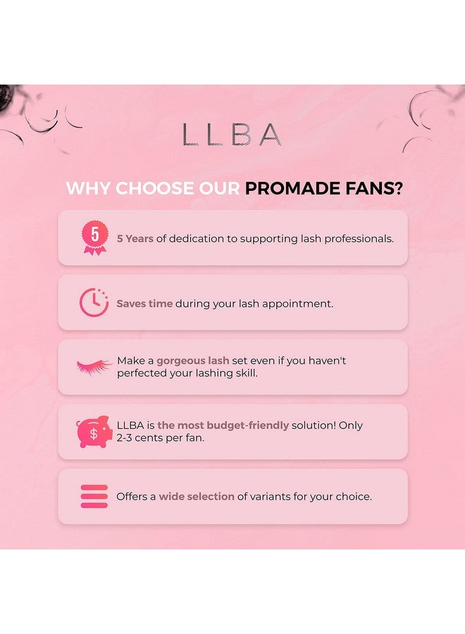 Promade Fans Handmade Volume Eyelashes Multi Selections From 3D To 16D C Cc D Dd L M Curl Thickness 0.03 ~ 0.1 Mm 8 20Mm Length Long Lasting Easy Application (10D0.03 Dd 14 Mm)