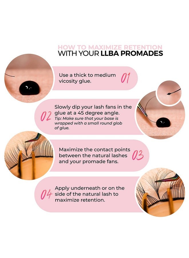 Promade Fans Handmade Volume Eyelashes Multi Selections From 3D To 16D C Cc D Dd L M Curl Thickness 0.03 ~ 0.1 Mm 8 20Mm Length Long Lasting Easy Application (10D0.03 Dd 14 Mm)